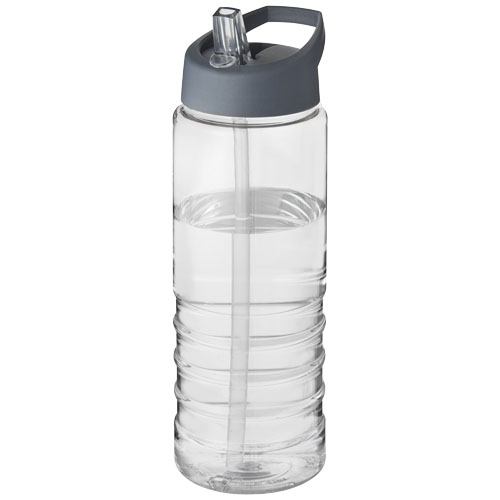 Bouteille de sport promotionnelle 750ml H2O Active® Translucide et Gris storm